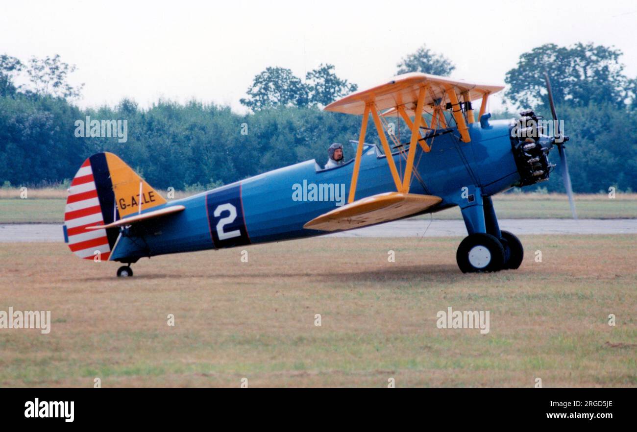 Boeing -Stearman N2S-5 Kaydet G-AZLE (msn 758543, modello E75, ex BuNo 38749, ex USAAF 42-109510 ) Foto Stock
