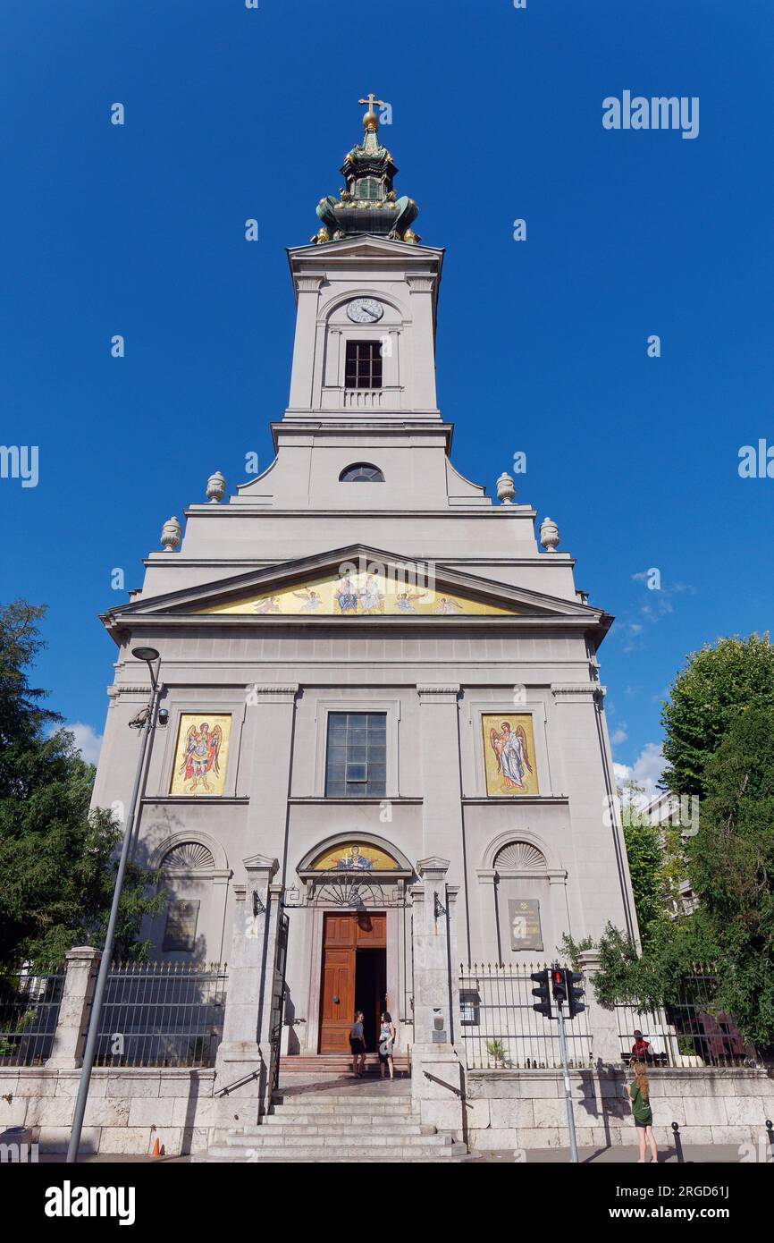 Esterno di St Cattedrale di Michele nella città di Belgrado, Serbia. Agosto 8,2023. Foto Stock
