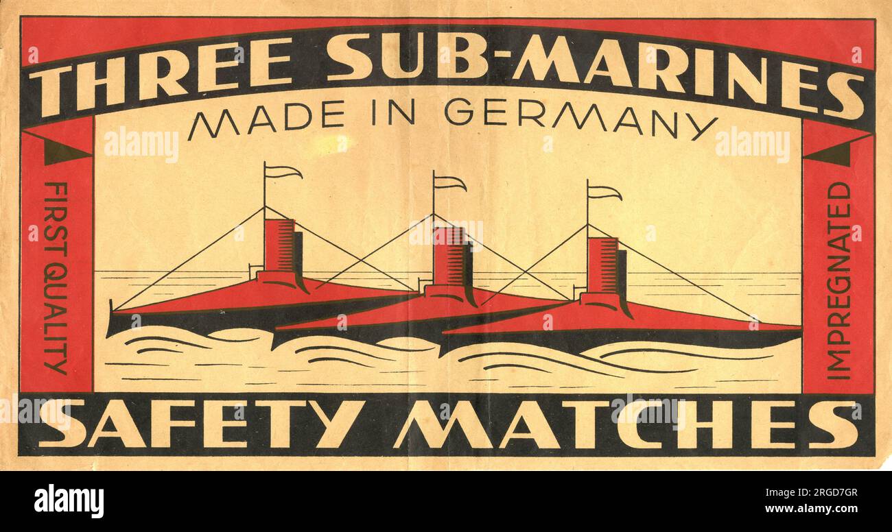 Tre sommergibili Safety Matches, realizzati in Germania Foto Stock