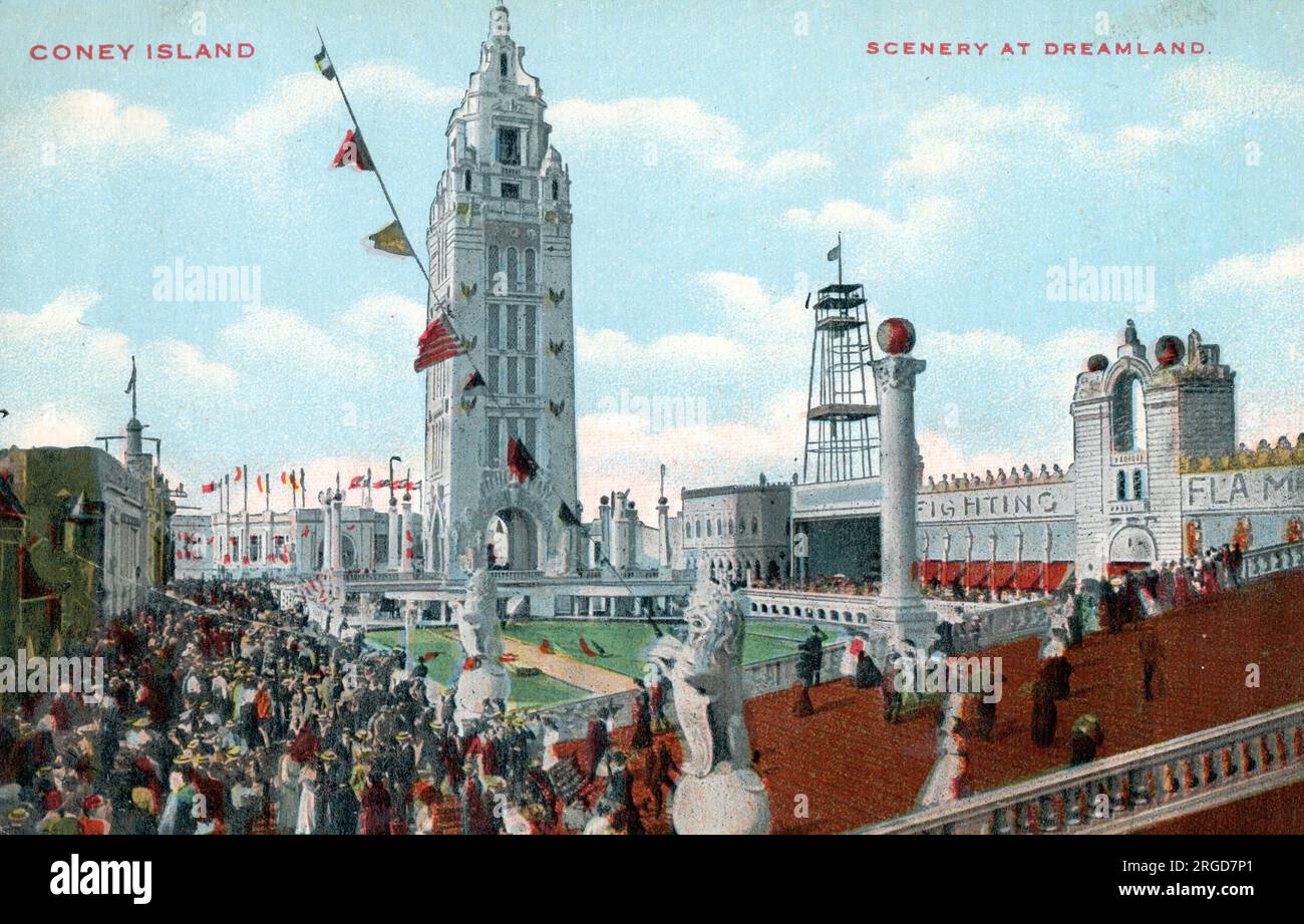 Coney Island, Brooklyn, New York, USA - scenario a Dreamland Foto Stock