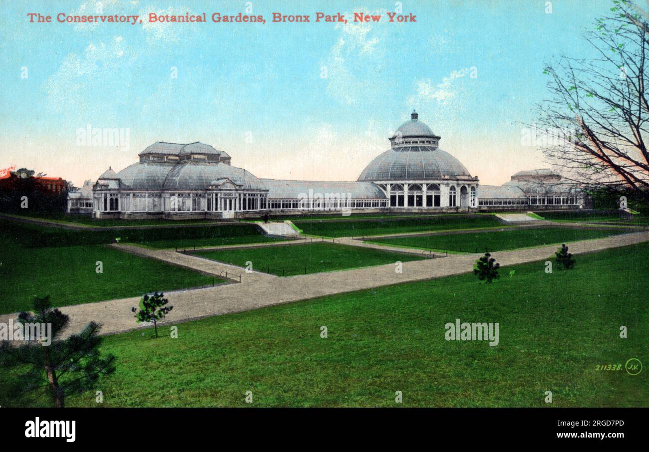 The Conservatory, Botanical Gardens, Bronx Park, New York, USA Foto Stock