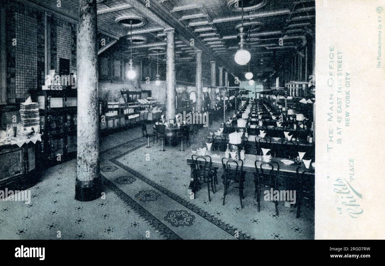 Childs Place Restaurant - The Main Office - 42 East 14th Street, New York City, USA. Foto Stock