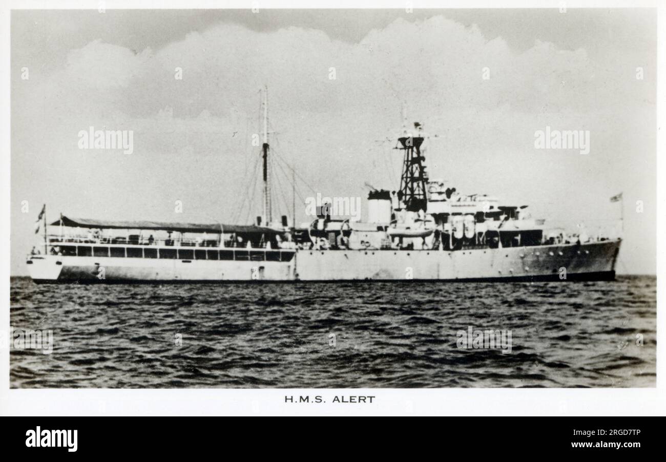 H.M.S. Alert (K 647) - nave espatch, (ex Bay-Class Frigate Dundrum Bay K 427) - commissionata nel 1946. Foto Stock