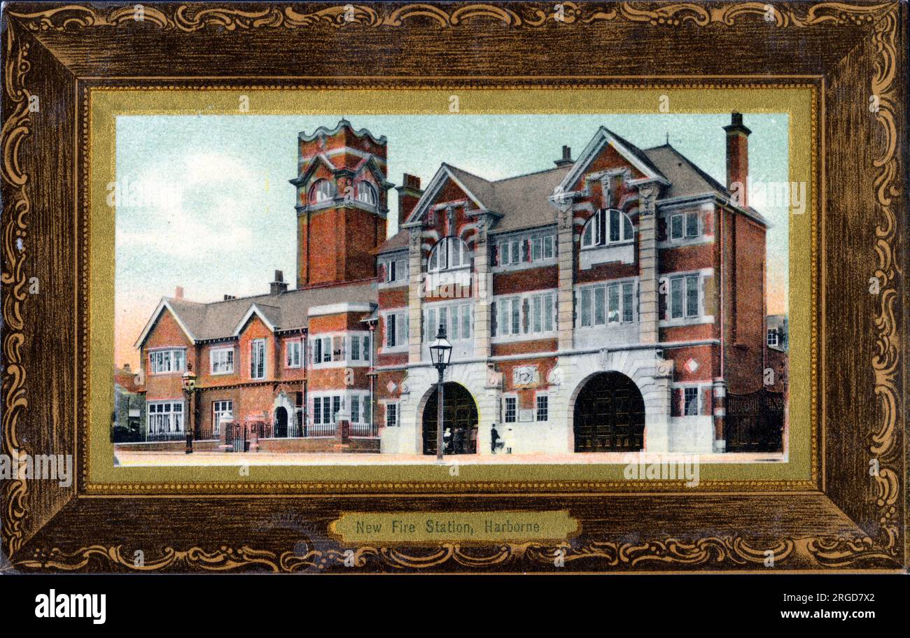 La nuova stazione dei vigili del fuoco, Gordon Road, Harborne, a sud-ovest di Birmingham Foto Stock