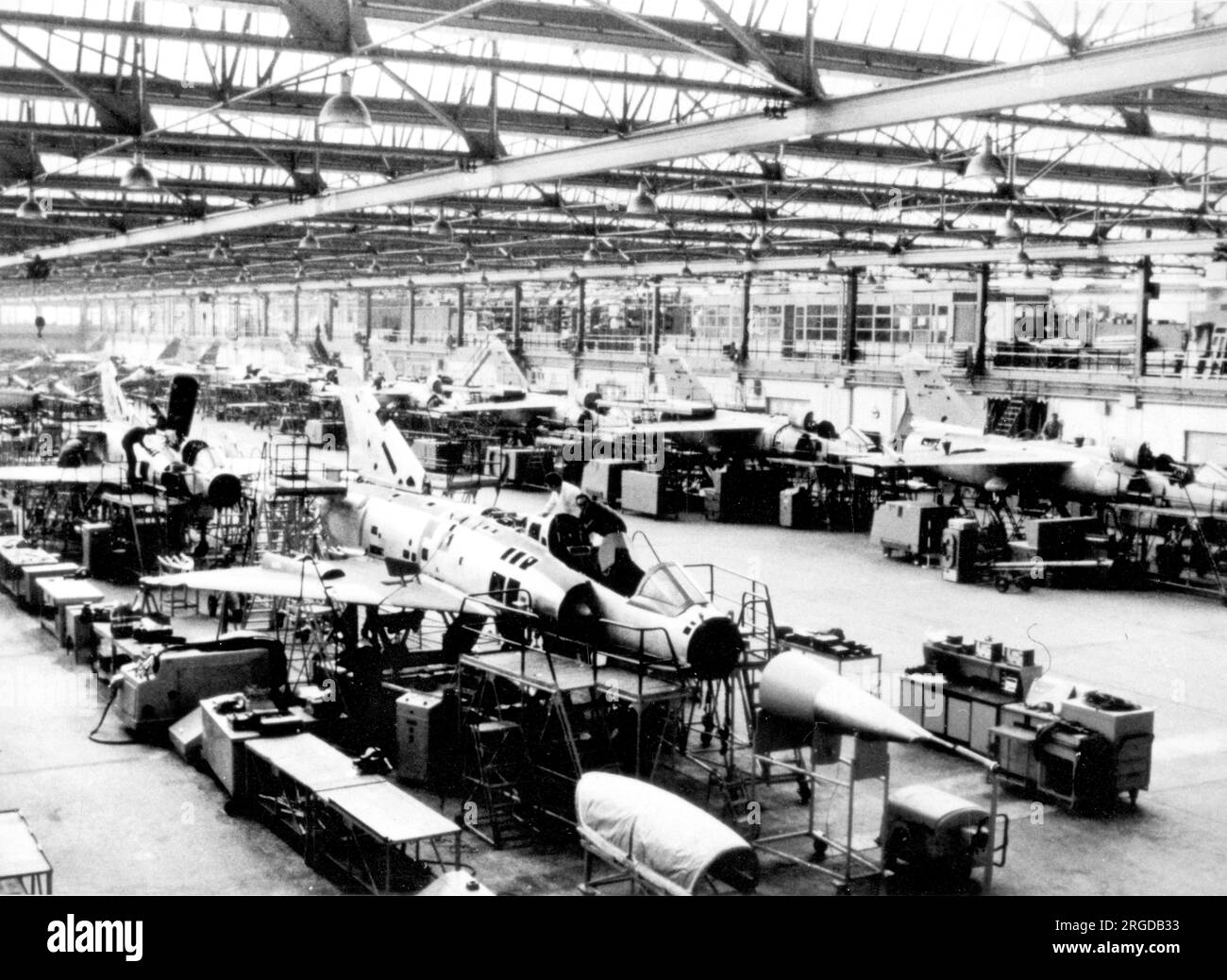 Linea di produzione Dassault Mirage IIIB Foto Stock