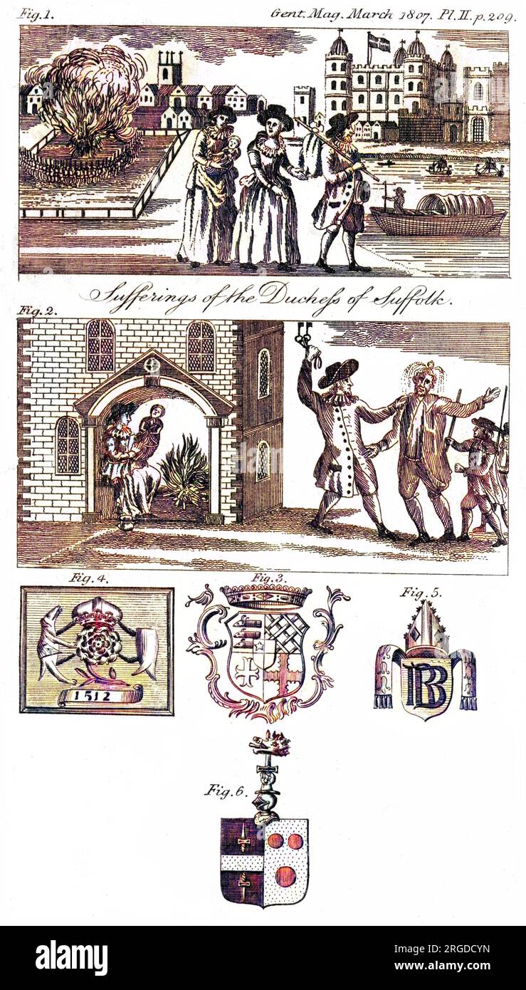 Le sofferenze di CATHERINE contessa di SUFFOLK, seconda moglie di Thomas Howard, il primo conte... Foto Stock