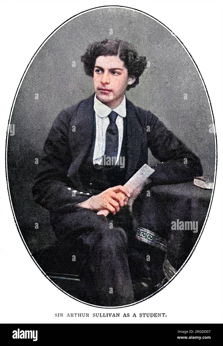SIR ARTHUR SULLIVAN musicista, associato alle Savoy Opera prodotte con W S Gilbert : fotografato quando uno studente. Foto Stock