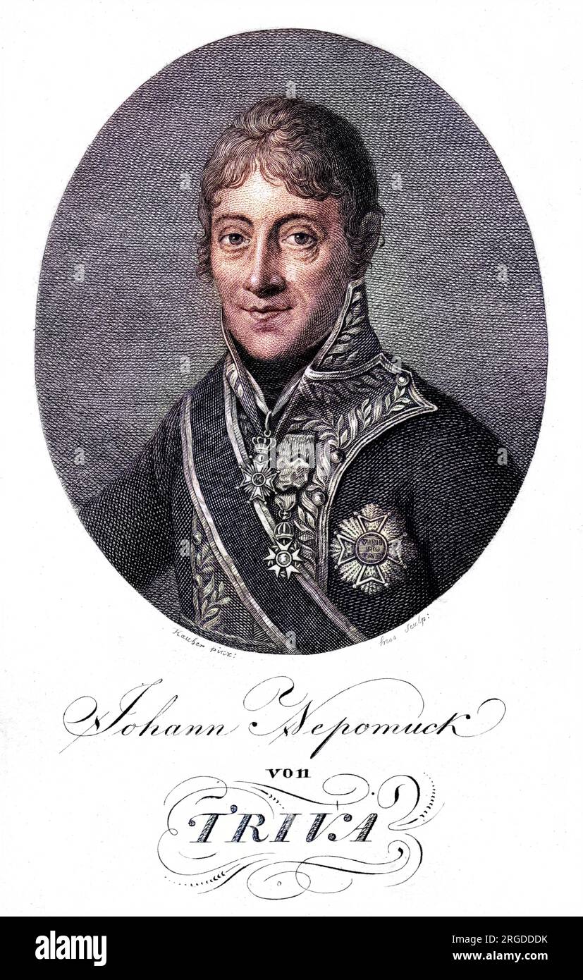 JOHANN NEPOMUK herzog von TRIVA militare tedesco Foto Stock