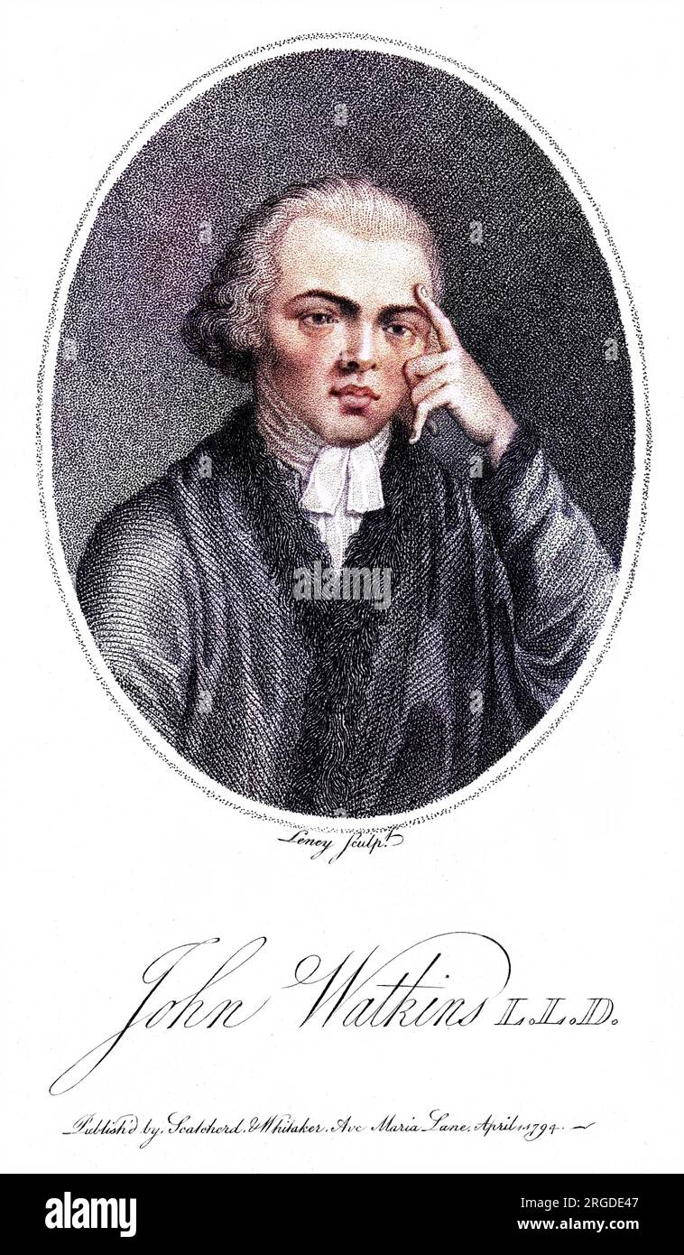 JOHN WATKINS compilatore dell'Universal Biographical Dictionary, ma la sua biografia è oscura. Foto Stock