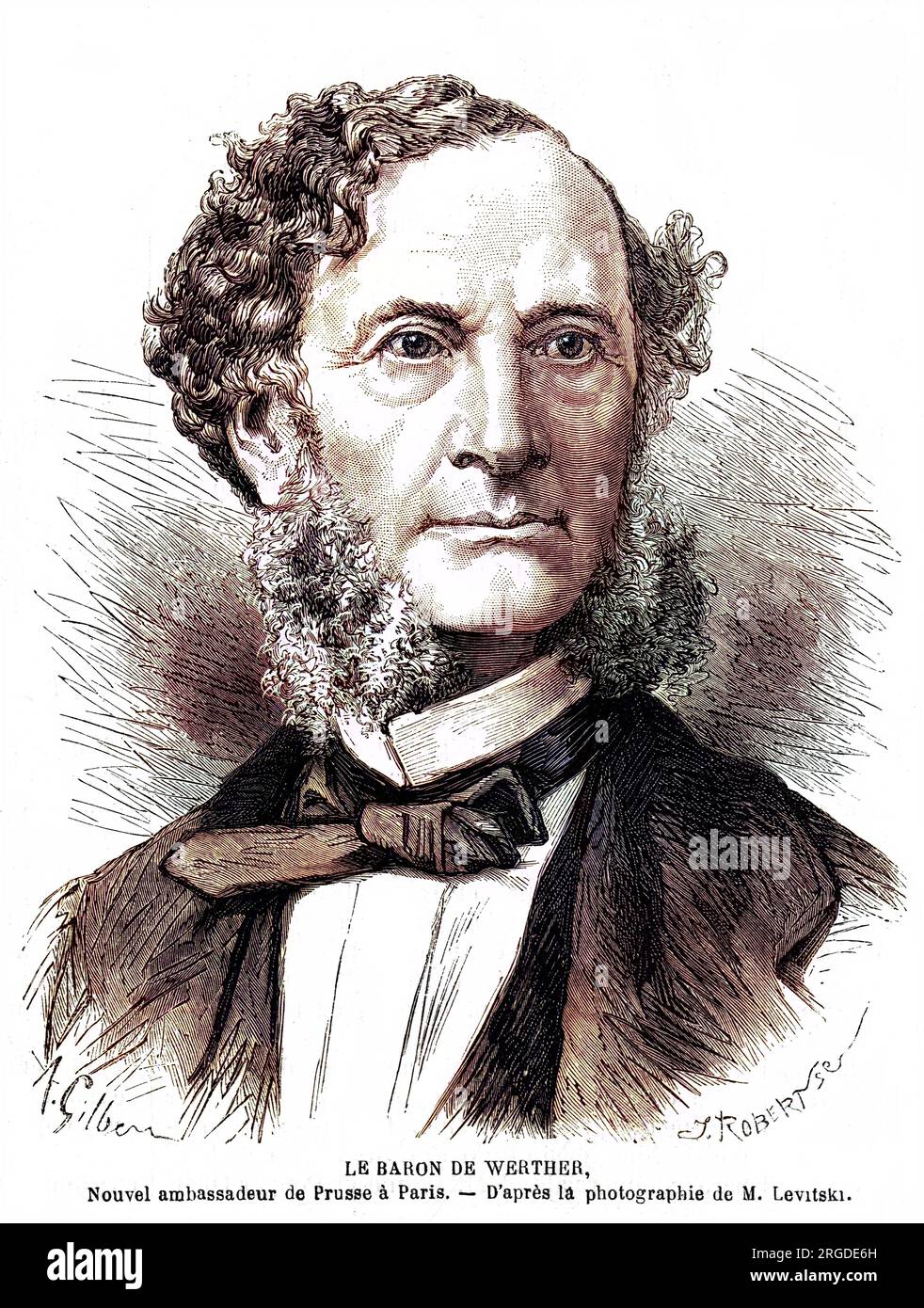 KARL ANTON barone von WERTHER ambasciatore prussiano in Francia nel 1869: In meno di un anno i due paesi sarebbero stati in guerra... Foto Stock