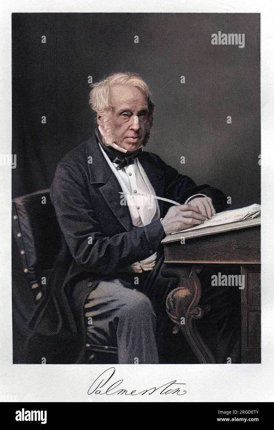 HENRY JOHN TEMPLE, visconte PALMERSTON (1784 - 1865), statista, primo ministro, con il suo autografo. Foto Stock