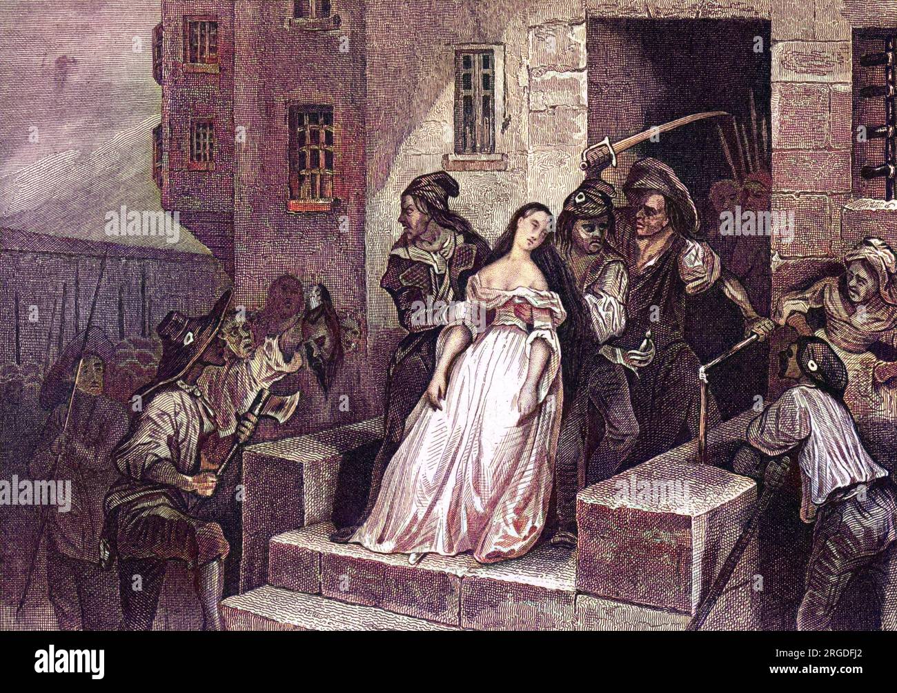 La Princesse de Lamballe, un'amica di Maria Antonietta, viene uccisa dalla folla di Parigi. Foto Stock