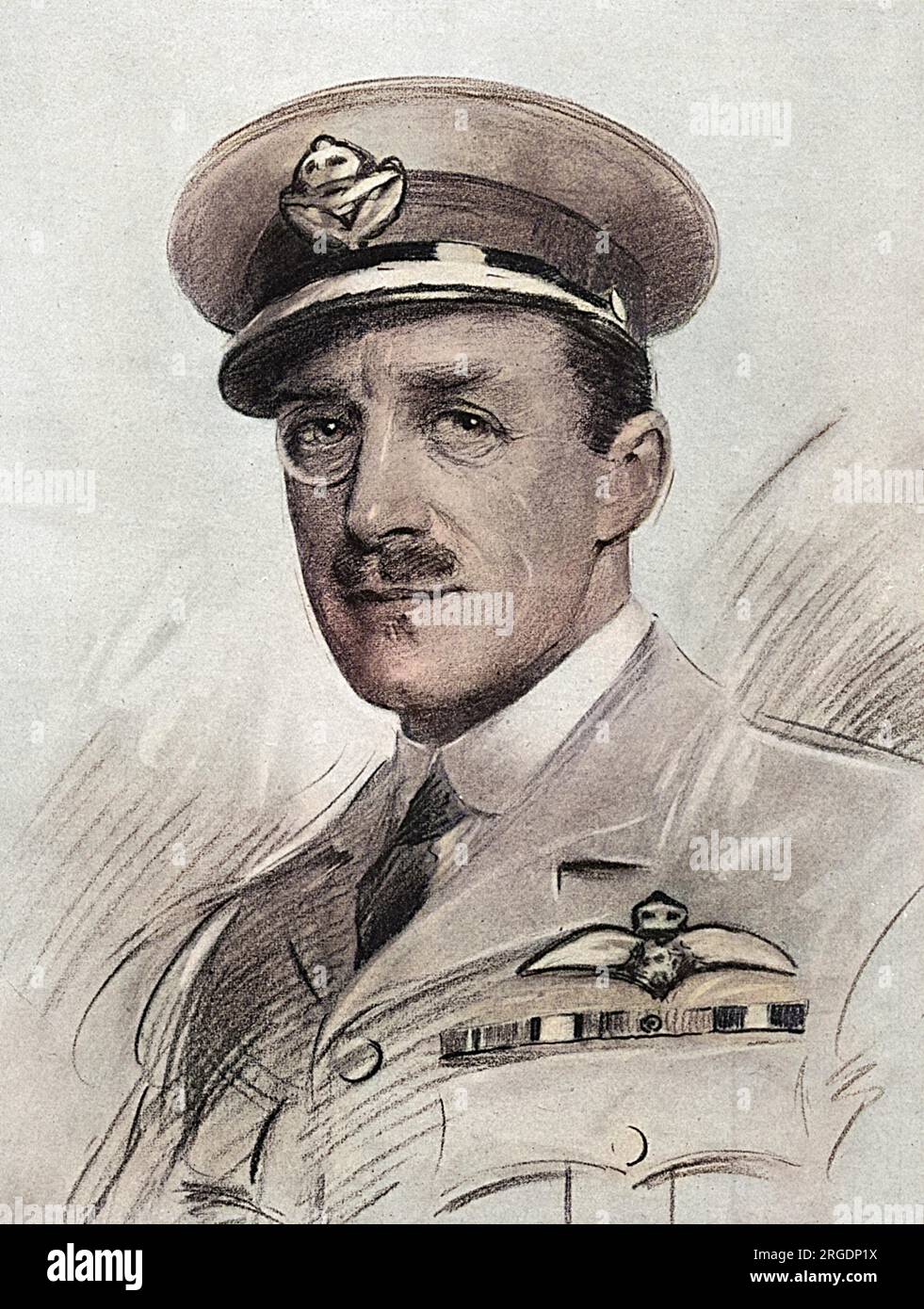 Il maggiore generale Sir William Sefton Brancker (1877-1930), pioniere dell'aviazione civile, raffigurato dal tenente Percival Anderson durante la prima guerra mondiale, quando fu Comptroller-General of Equipment on the Air Council. Brancker è stato addestrato per l'esercito britannico a Woolwich, unendosi all'artiglieria reale in 1896. Prestò servizio nella seconda guerra dei boeri e più tardi per un certo numero di anni in India, dove fece il suo primo volo nel 1910. Il 18 giugno 1913 gli è stato conferito il certificato Aviator del Royal Aero Club n. 525. Durante la prima guerra mondiale, mantenne importanti incarichi amministrativi nel Royal Flying Corps e Lat Foto Stock