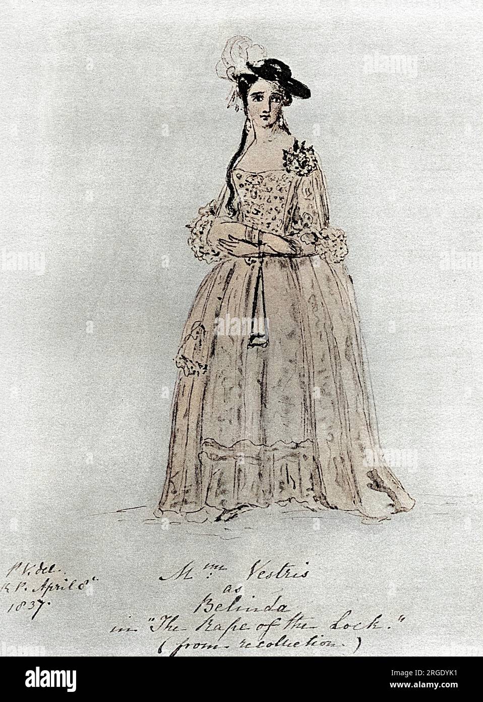 Lucia Elizabeth Vestris (gennaio 1797 û 8 agosto 1856), attrice e cantante d'opera contralto inglese, apparsa in Mozart e Rossini Works. Mentre era popolare ai suoi tempi, era più notevole come produttrice teatrale e manager. Dopo aver accumulato una fortuna dalle sue esibizioni, affittò l'Olympic Theatre di Londra e produsse una serie di burlesque e stravaganze per le quali la casa divenne famosa, in particolare opere popolari di James PlanchÚ. Ha anche prodotto il suo lavoro in altri teatri che ha gestito. Foto Stock