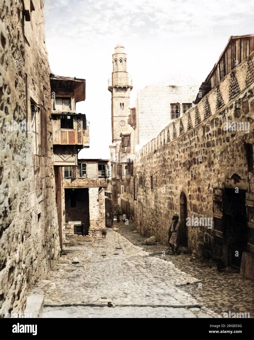 Via dolorosa, Gerusalemme, Terra Santa. Foto Stock
