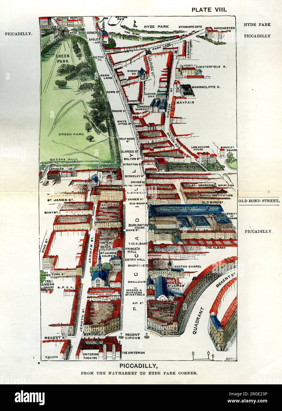 Walks of London - Regent Street da Waterloo Place a Portland Place Foto Stock