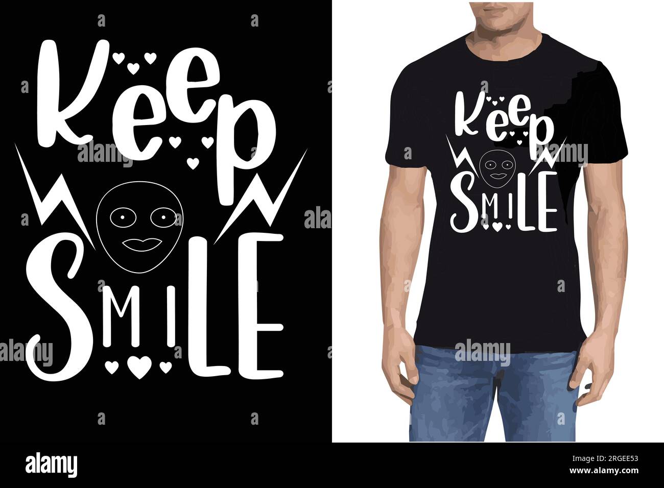 Mantieni il design della T-shirt sorriso | Illustrazione Vettoriale