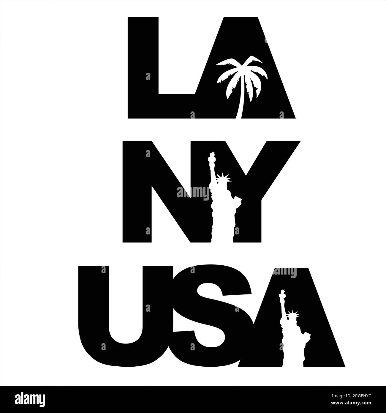 Bandiera USA e città astratte lettere nere Illustrazione Vettoriale