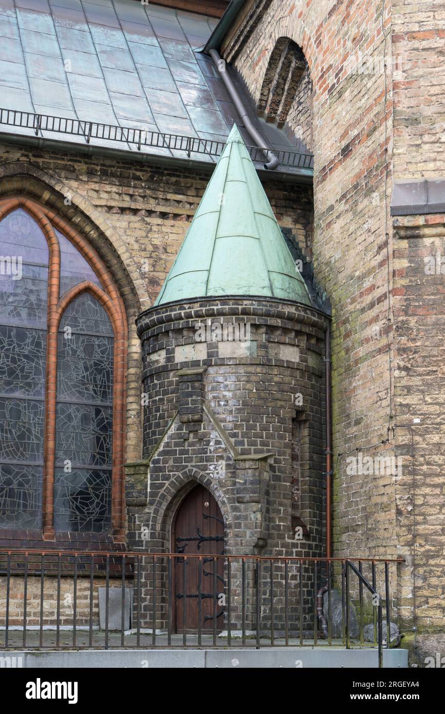 Particolare della chiesa Sankt Marien a Flensburg, Schleswig-Holstein, Germania Foto Stock