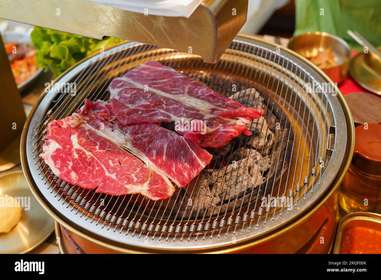 Barbecue di manzo coreano, una popolare cucina coreana di carne alla griglia Foto Stock
