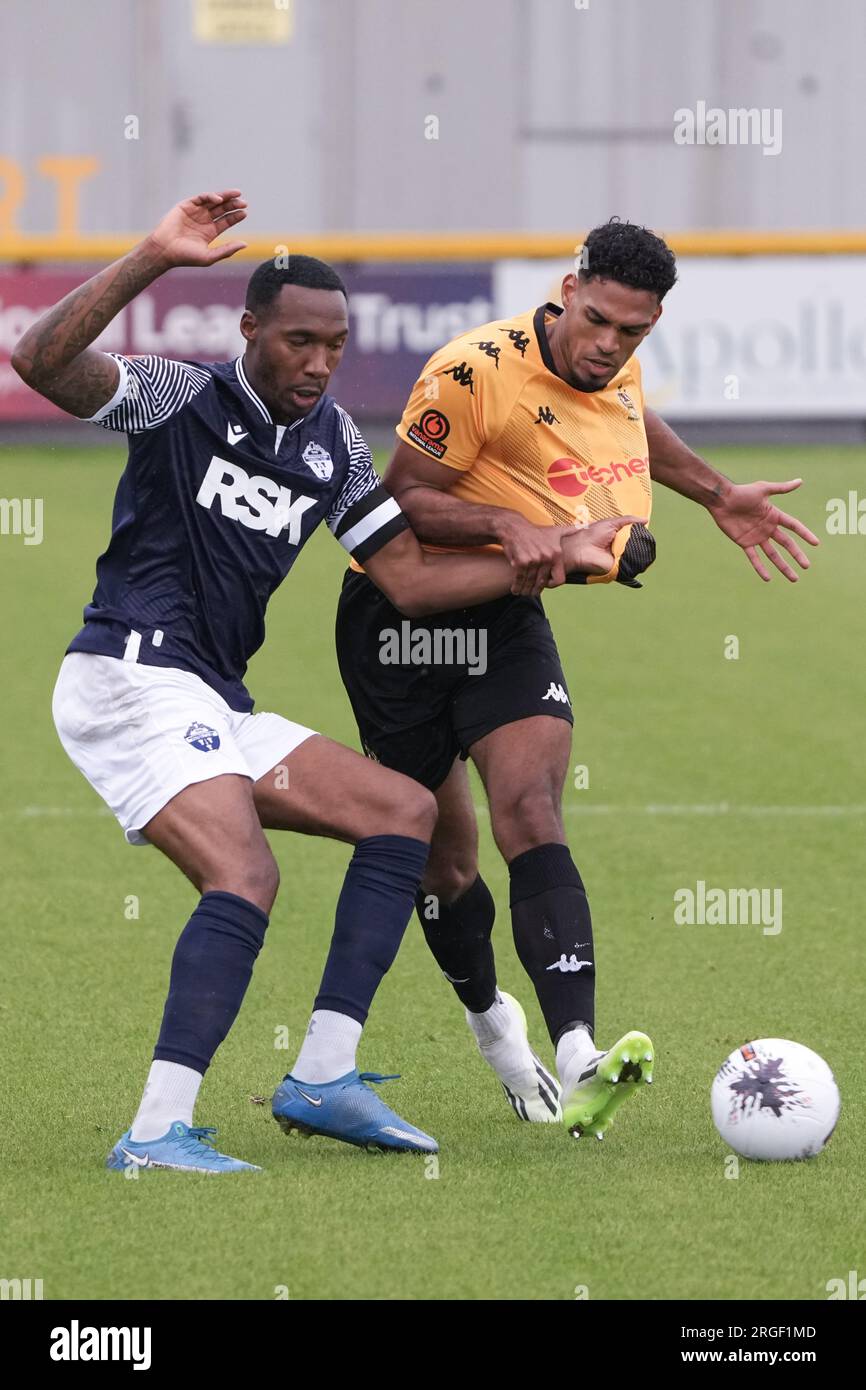 Southport contro Warrington Town 5 agosto 2023 Big Help Stadium .Southport. Vanarama National League North. Southport 0 Warrington Town 4 Foto Stock