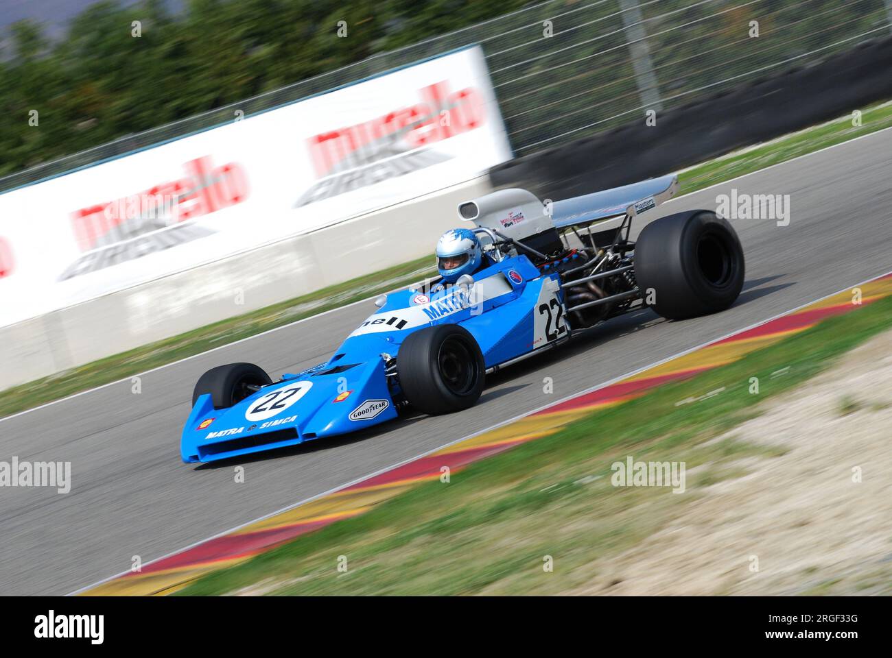 Circuito del Mugello 1 aprile 2007: Corsa sconosciuta con la storica Matra Simca MS120b 1971 al circuito del Mugello in Italia durante il Mugello Historic Festival. Foto Stock