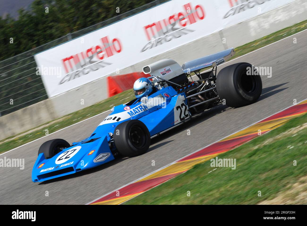 Circuito del Mugello 1 aprile 2007: Corsa sconosciuta con la storica Matra Simca MS120b 1971 al circuito del Mugello in Italia durante il Mugello Historic Festival. Foto Stock