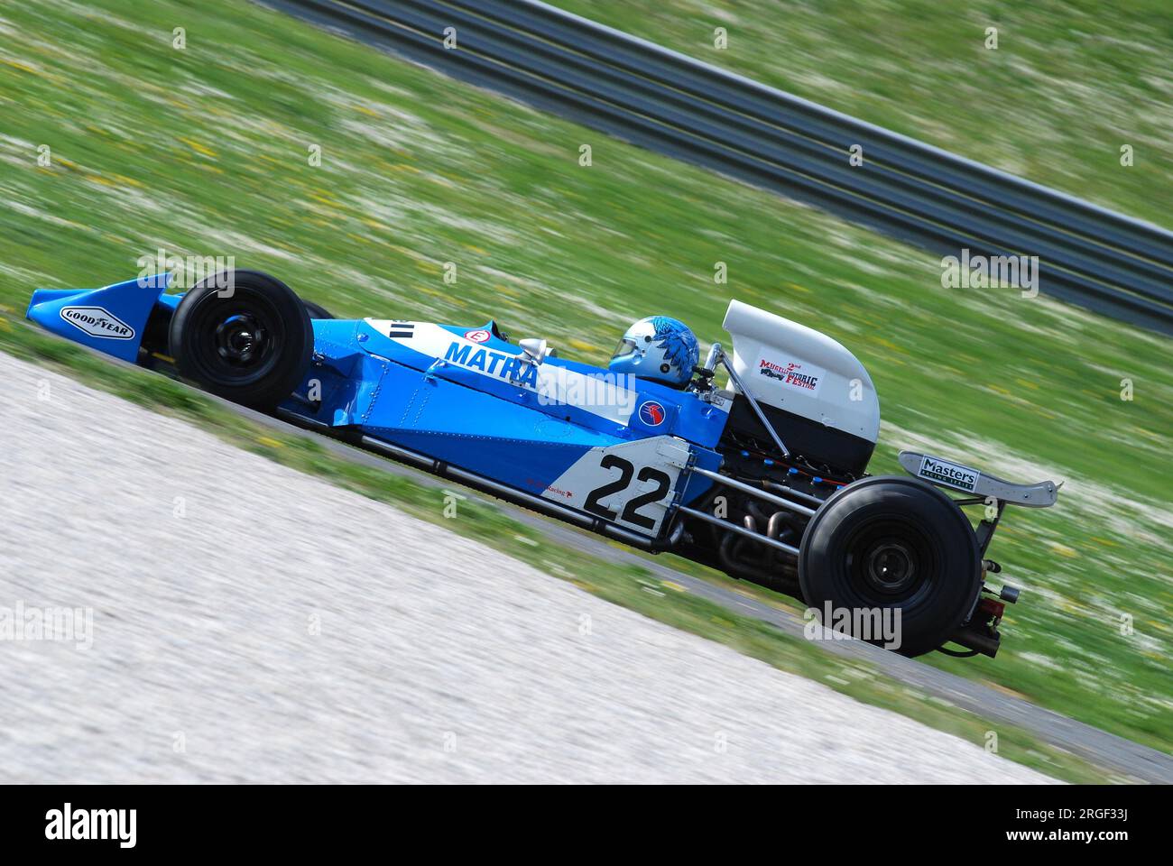 Circuito del Mugello 1 aprile 2007: Corsa sconosciuta con la storica Matra Simca MS120b 1971 al circuito del Mugello in Italia durante il Mugello Historic Festival. Foto Stock