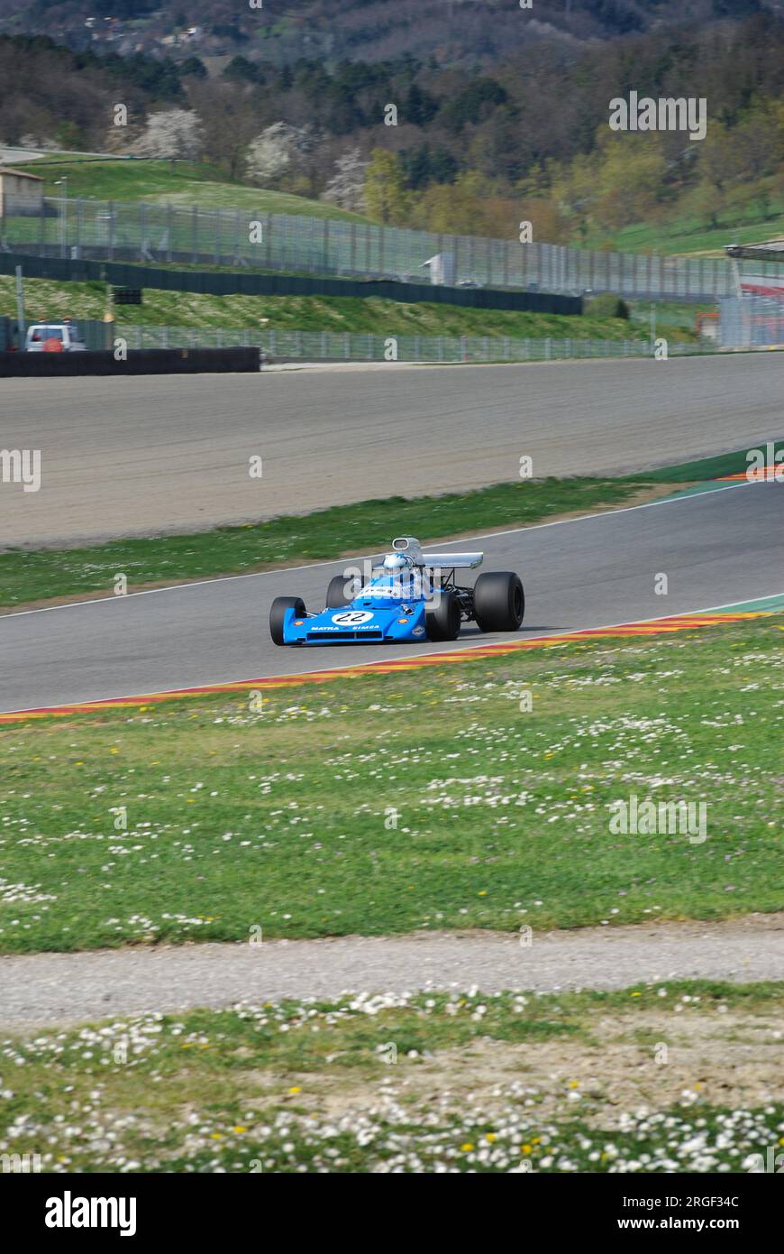Circuito del Mugello 1 aprile 2007: Corsa sconosciuta con la storica Matra Simca MS120b 1971 al circuito del Mugello in Italia durante il Mugello Historic Festival. Foto Stock