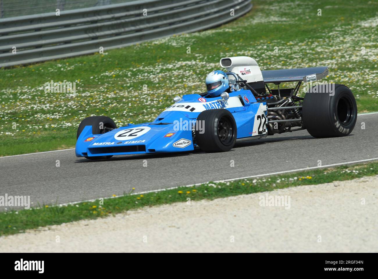 Circuito del Mugello 1 aprile 2007: Corsa sconosciuta con la storica Matra Simca MS120b 1971 al circuito del Mugello in Italia durante il Mugello Historic Festival. Foto Stock
