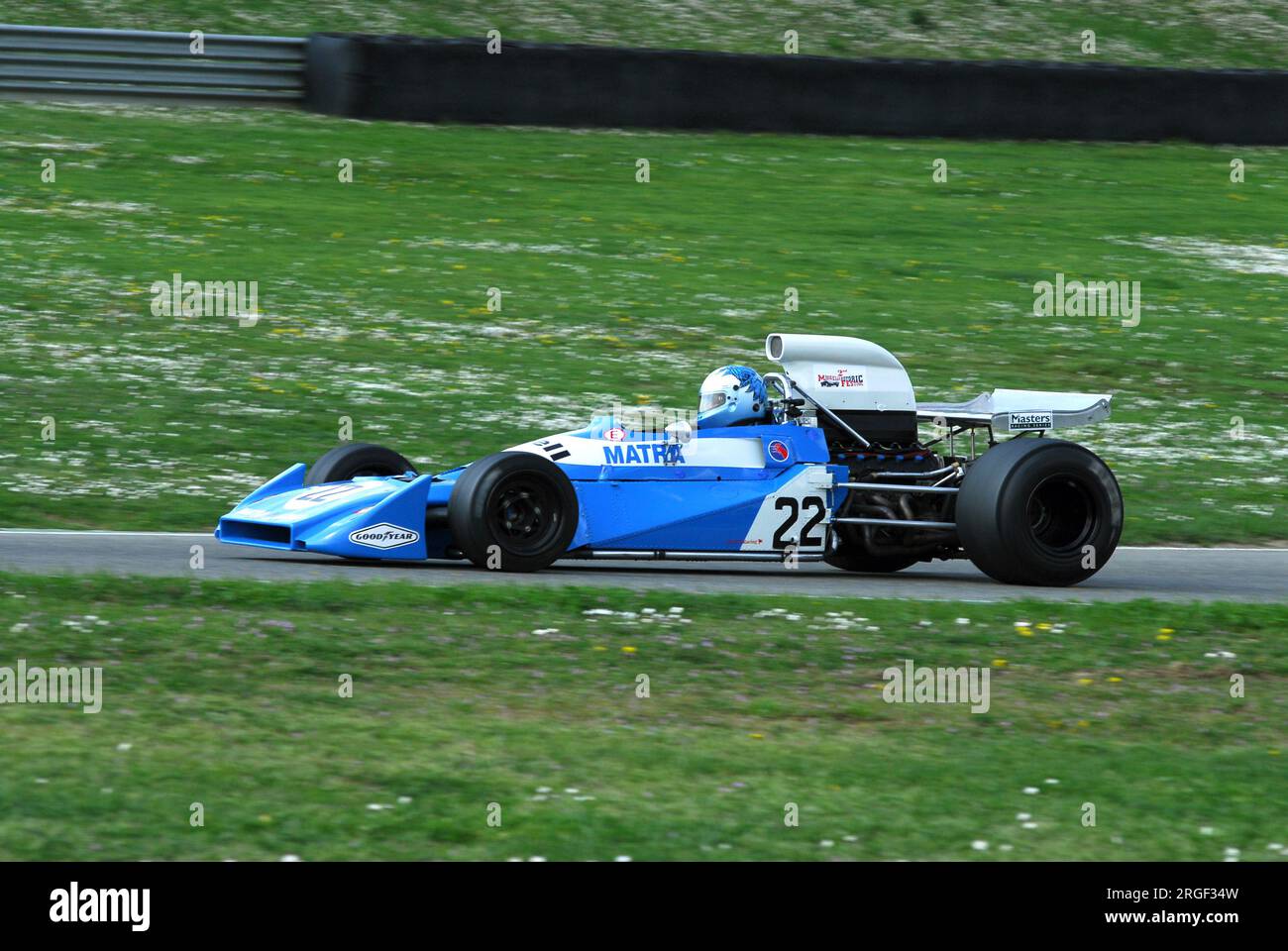 Circuito del Mugello 1 aprile 2007: Corsa sconosciuta con la storica Matra Simca MS120b 1971 al circuito del Mugello in Italia durante il Mugello Historic Festival. Foto Stock