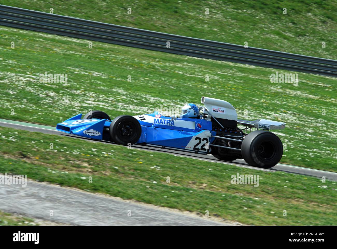 Circuito del Mugello 1 aprile 2007: Corsa sconosciuta con la storica Matra Simca MS120b 1971 al circuito del Mugello in Italia durante il Mugello Historic Festival. Foto Stock