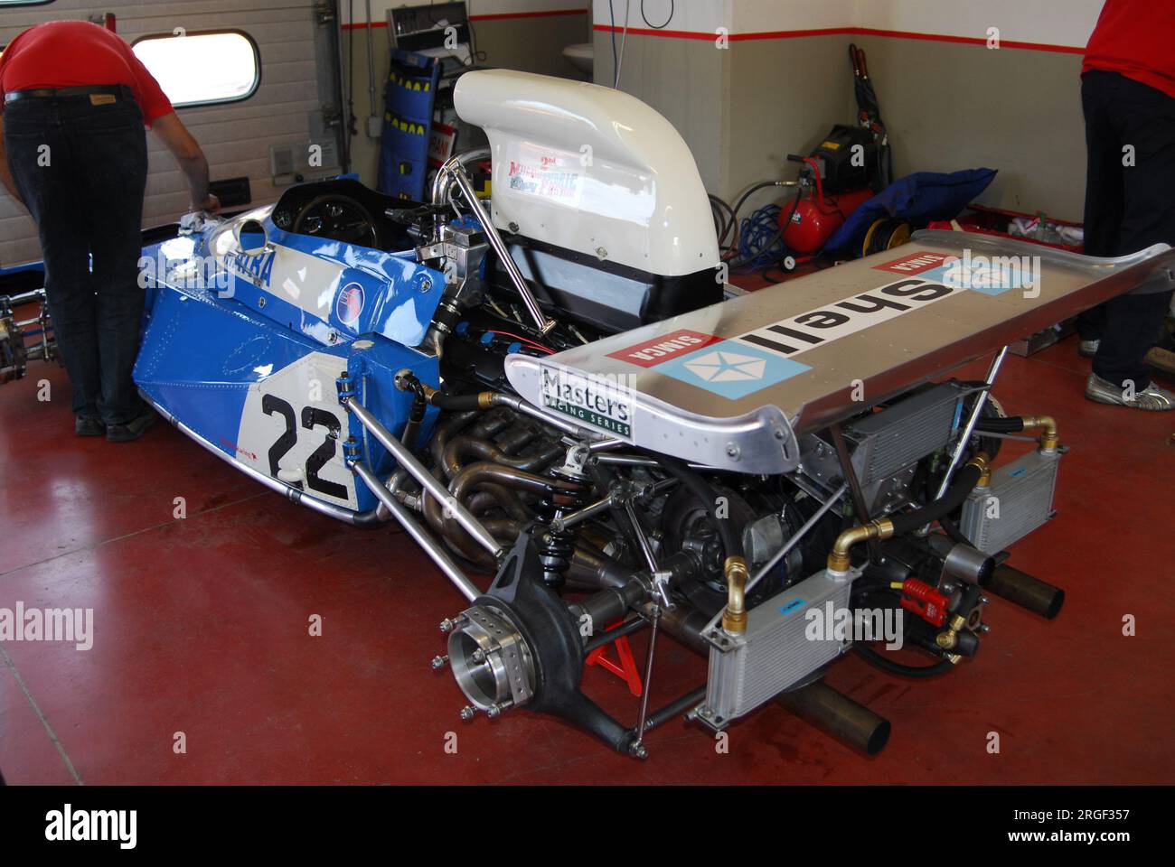 Circuito del Mugello 1 aprile 2007: Dettaglio della storica Matra Simca MS120b 1971 al circuito del Mugello in Italia durante il Mugello Historic Festival. Foto Stock