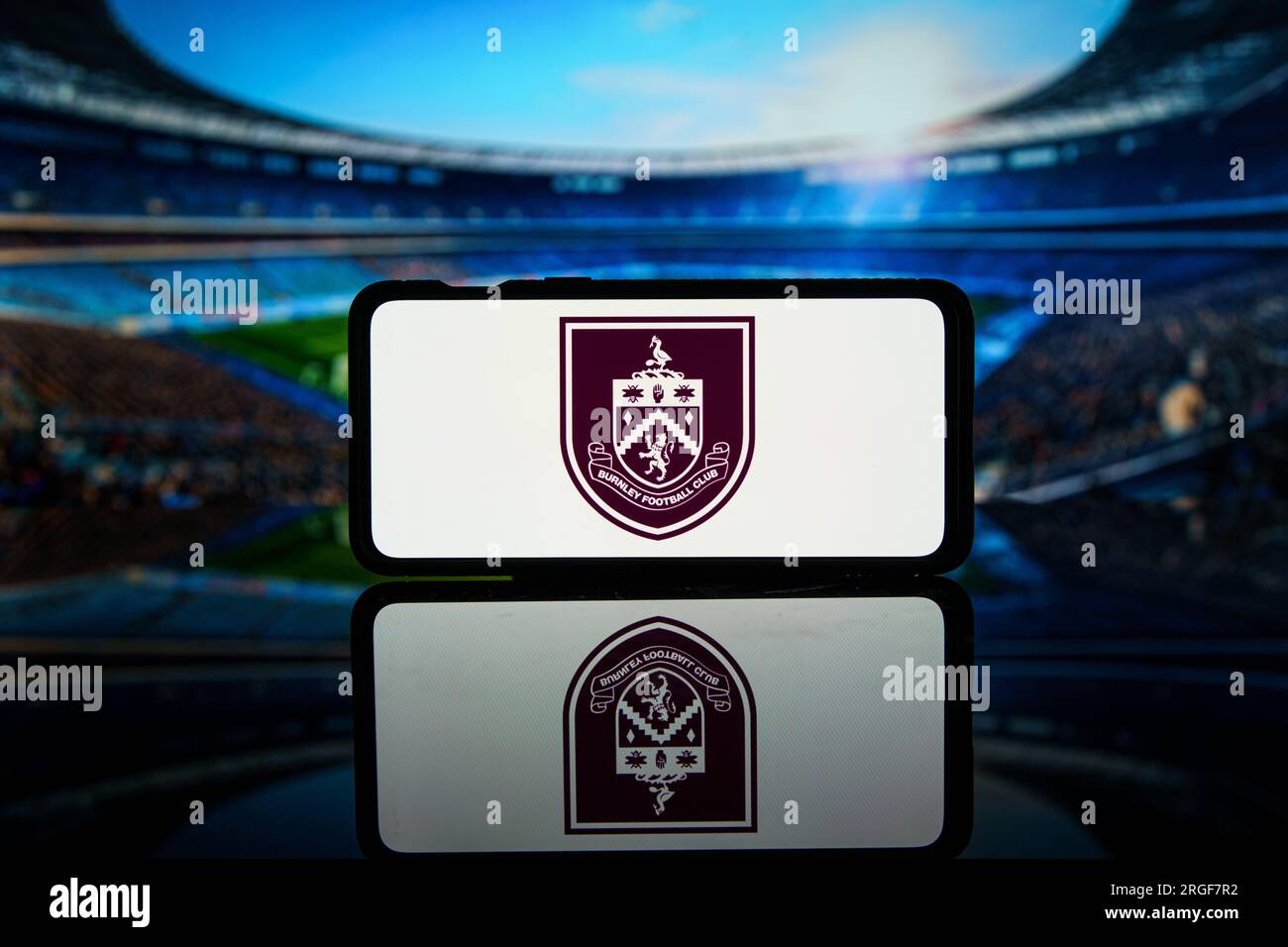 Logo del Burnley, squadra inglese del campionato di Premier League Foto Stock