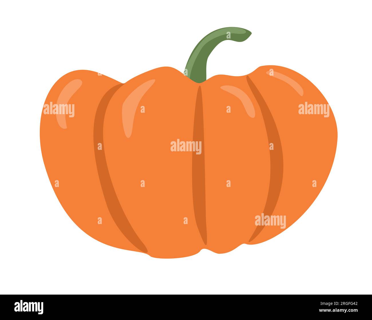 Zucca vettoriale isolata su bianco. Illustrazione vegetale piatta. Immagine del concetto di cibo sano. Stile di vita vegetariano. Logo, cartolina, borsa. Illustrazione Vettoriale