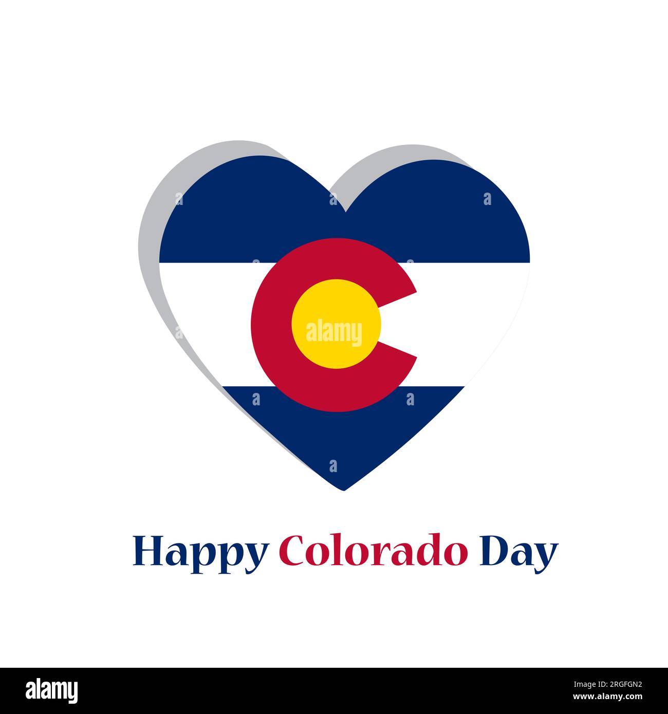 Illustrazione vettoriale di uno sfondo per Happy Colorado Day. Foto Stock