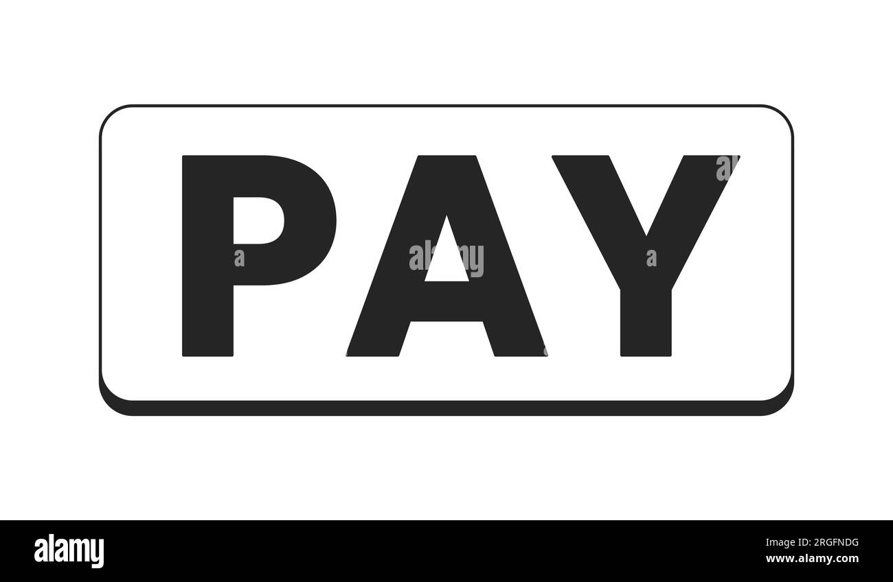 Oggetto vettoriale isolato monocromatico con pulsante Pay Now Illustrazione Vettoriale