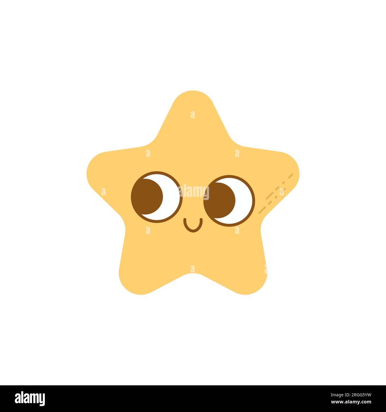 stella groovy con gli occhi. Illustrazione vettoriale piatta su sfondo bianco isolato Illustrazione Vettoriale