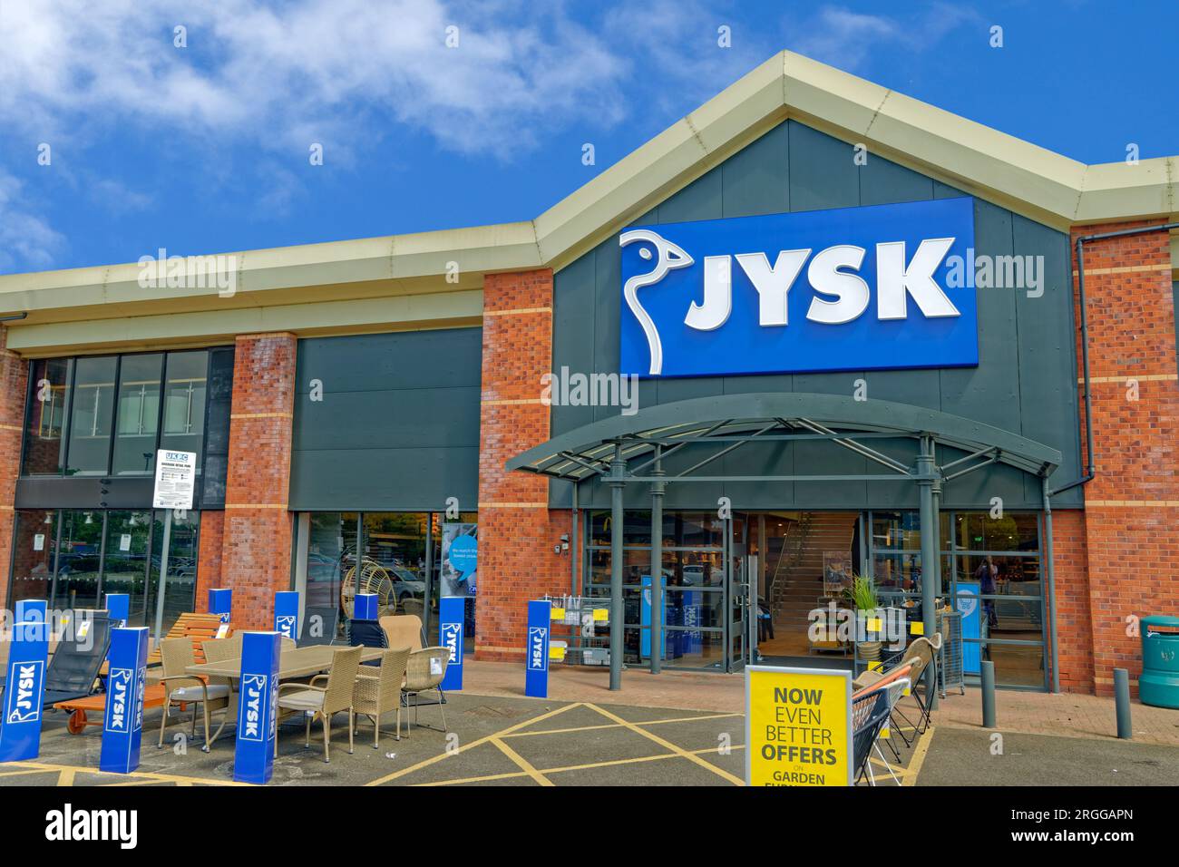 Punto vendita JYSK in Inghilterra, Regno Unito. Foto Stock