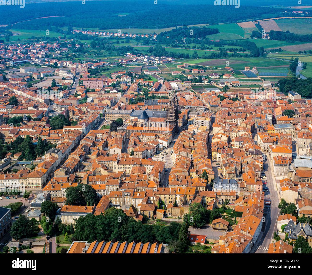 Lunéville, vista aerea della città, Meurthe e Mosella, Lorena, Francia, Europa, Foto Stock