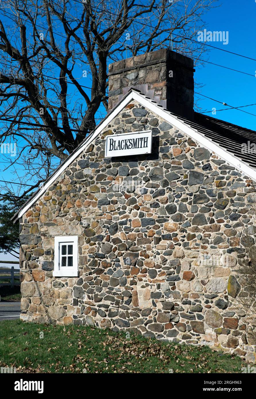 Storica bottega di fabbro su Providence Road Foto Stock