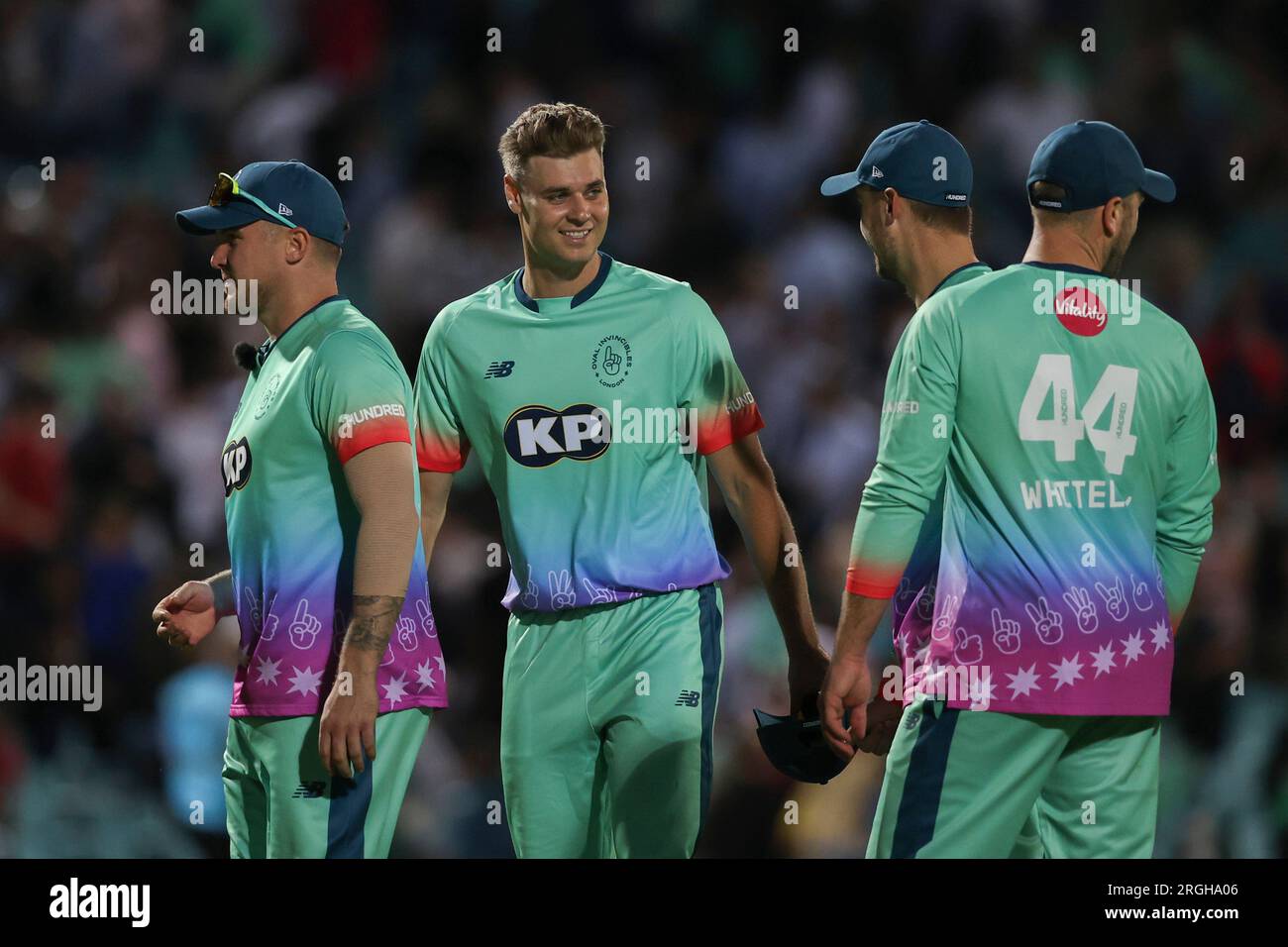 Londra, Inghilterra. 9 agosto 2023. Spencer Johnson di Oval Invincibles dopo il Hundred match tra Oval Invincibles e Manchester Originals all'Oval. Crediti: Ben Whitley/Alamy Live News Foto Stock