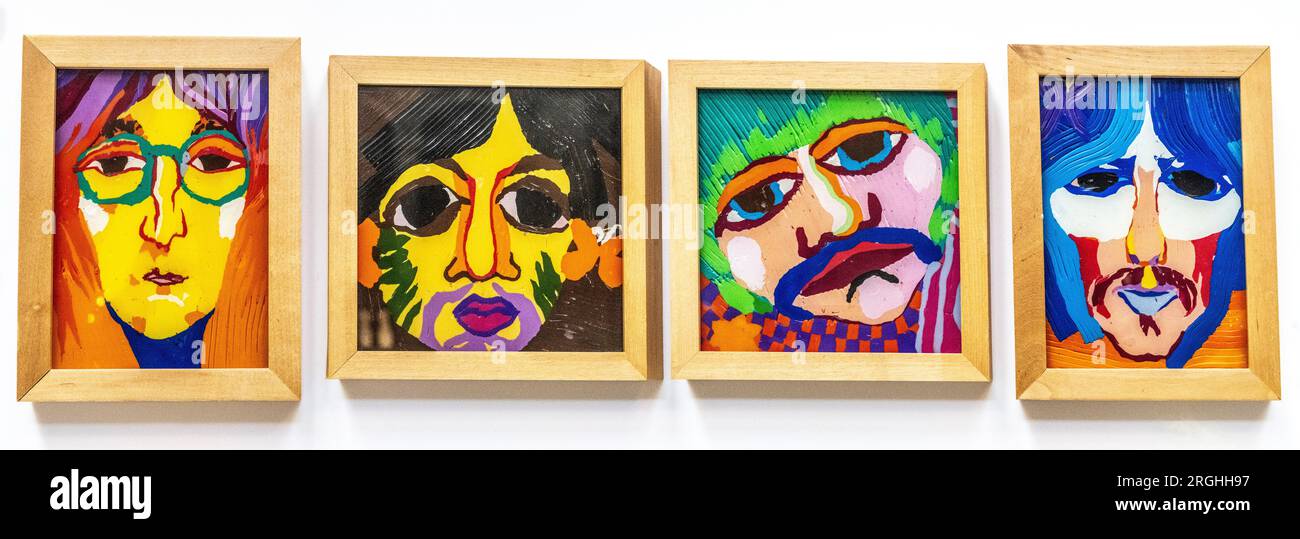 La pop art dei musciani chiamava Beatles Foto Stock