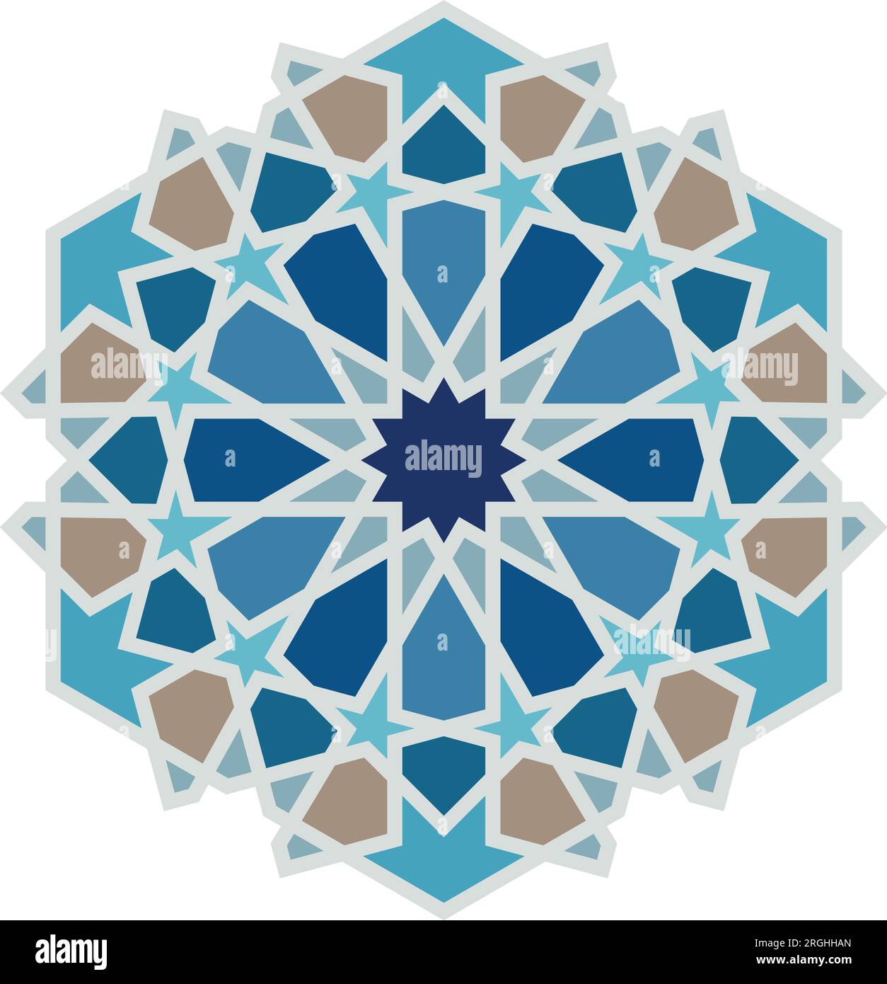 Motivo vettoriale a mosaico, ornamento blu navy senza cuciture, piastrelle geometriche astratte. Illustrazione Vettoriale