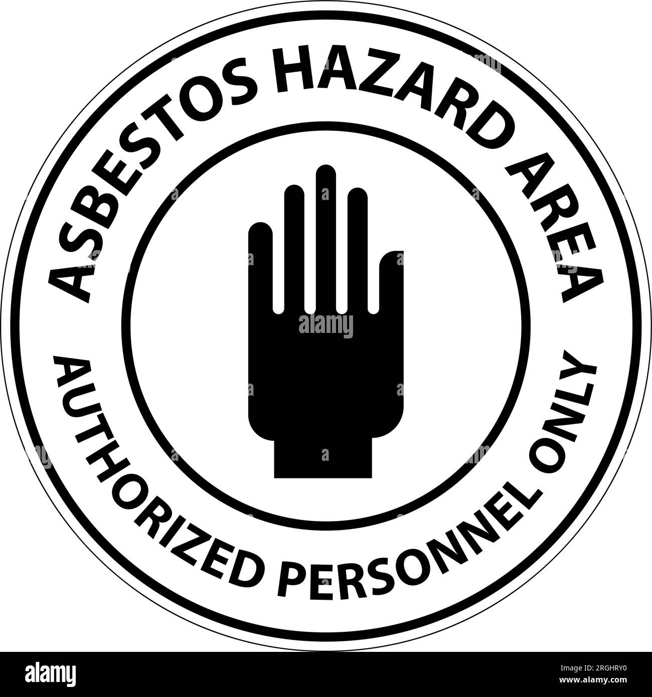 Cartelli di avvertenza amianto solo personale autorizzato area pericolo amianto Illustrazione Vettoriale