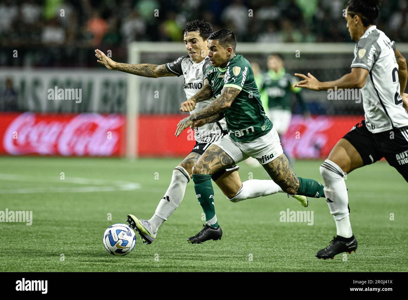 San Paolo, San Paolo, Brasile. 9 agosto 2023. San Paolo (SP), 08/09/2023 - LIBERTADORES/PALMEIRAS X ATLETICO-MG - partita tra Palmeiras e Atletico-MG, valida per la seconda tappa del round 16 della Copa CONMEBOL Libertadores 2023, tenutasi presso Allianz Parque, nella zona ovest di San Paolo, nella notte di questo mercoledì 9 agosto 2023. (Immagine di credito: © Ronaldo Barreto/TheNEWS2 via ZUMA Press Wire) SOLO USO EDITORIALE! Non per USO commerciale! Foto Stock