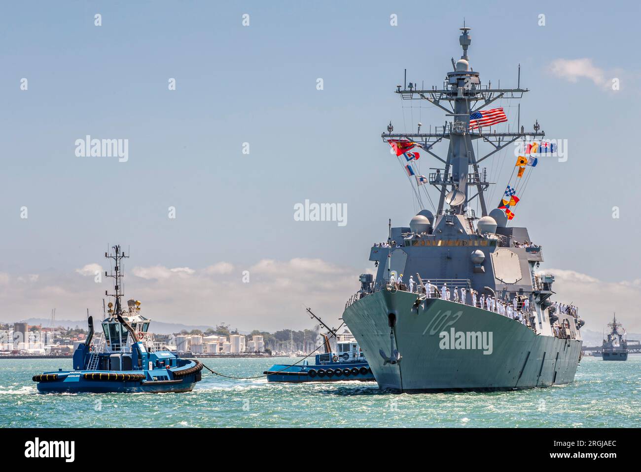 La USS Sampson mentre attracca ad Auckland, nuova Zelanda, martedì 22 novembre 2016. Martedì 22 novembre 2016. Foto Stock