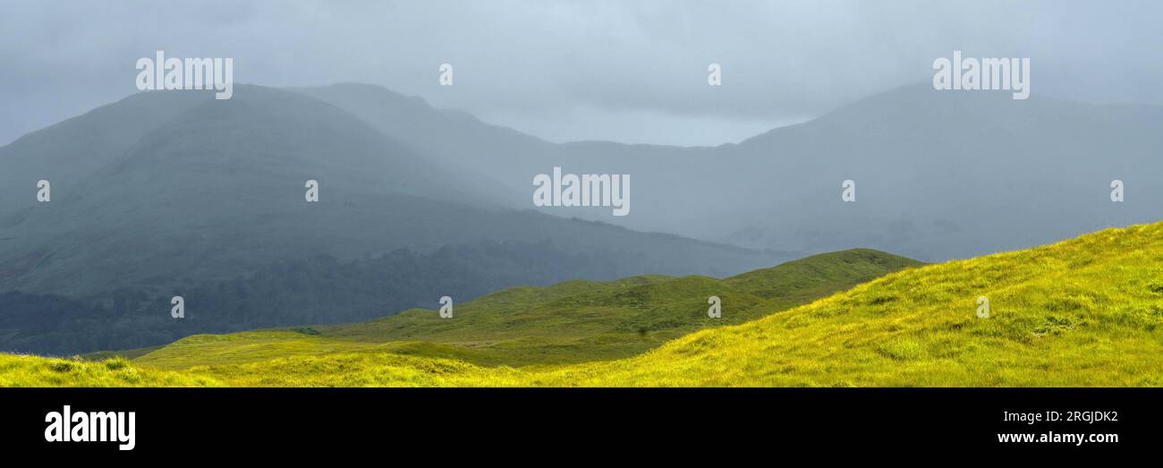 Luce di collina e montagna a West Highlands, Scozia Foto Stock