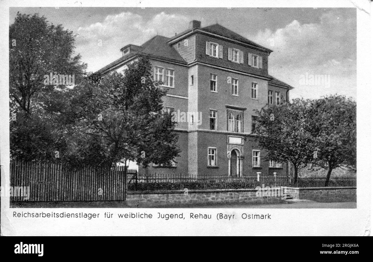 Reichsarbeitsdienstlager für weibliche Jugend Rehau Foto Stock