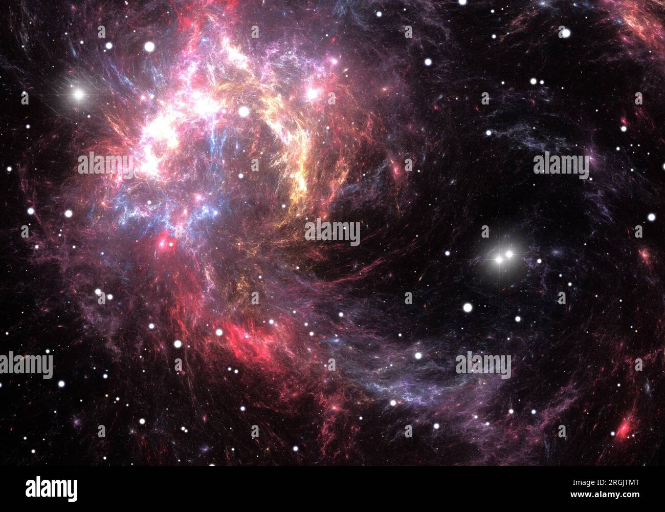 Red space nebula Foto Stock